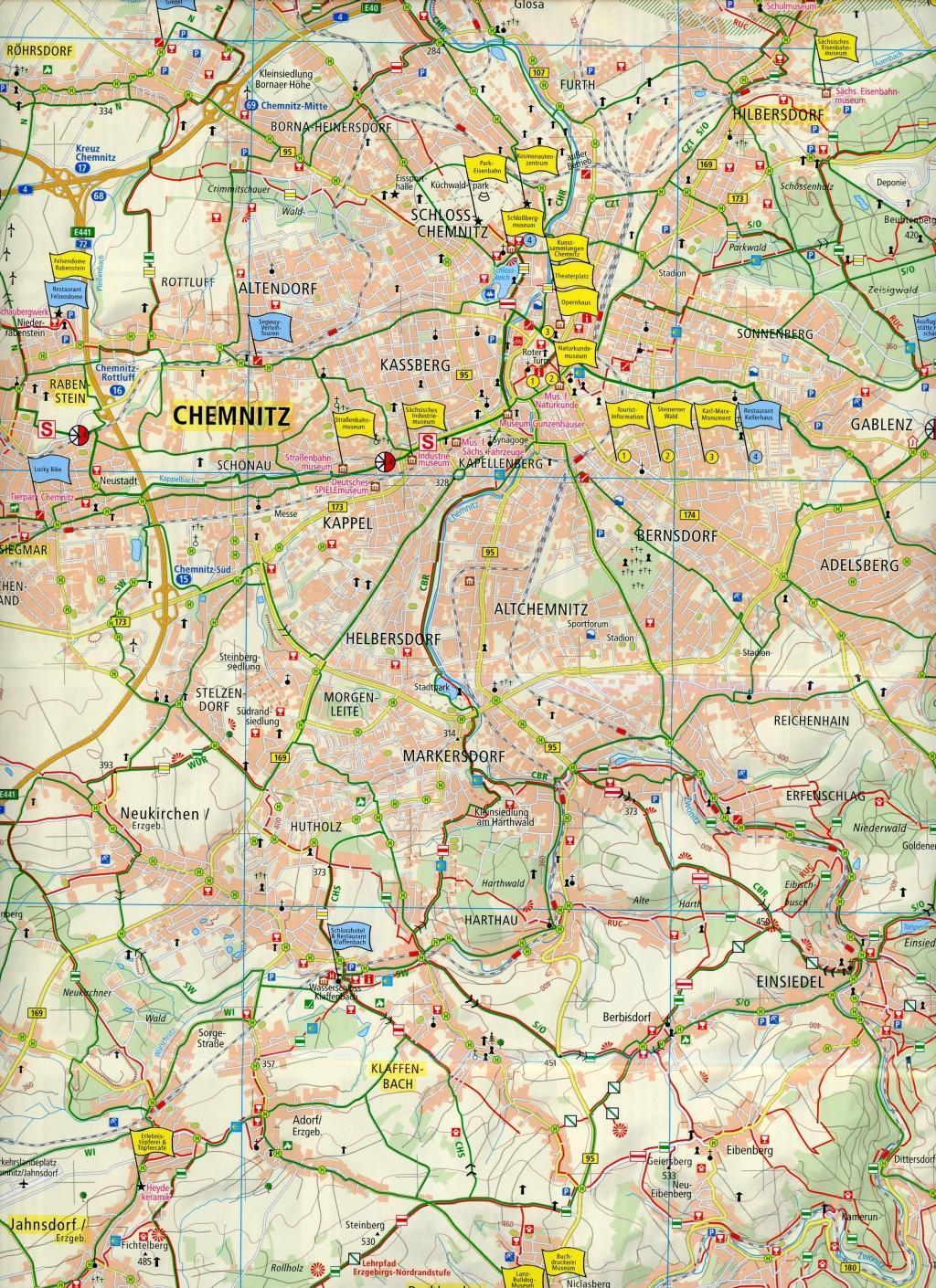 Thumbnail - Chemnitz, Mittleres Zschopautal 1:50 000 | (land-)karte | Rad- Und