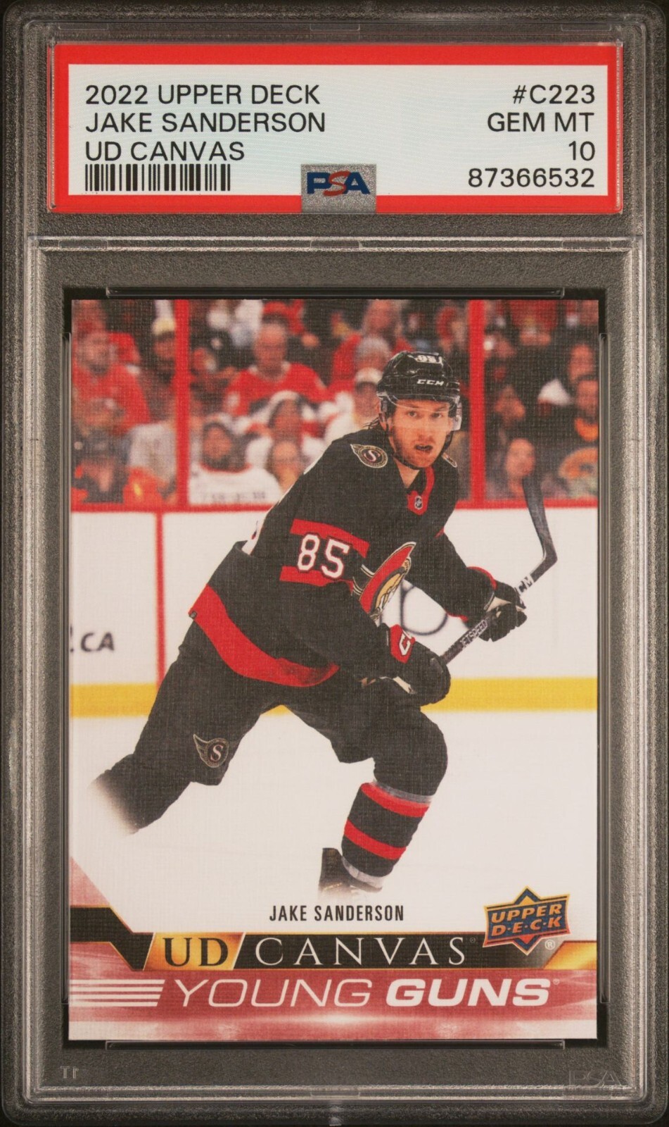 2022-23 UD Series 2 UD Canvas Young Guns #C223 Jake Sanderson Senators PSA 10