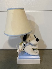 Plush Snoopy Woodstock Lambs and Ivy Nursery Lamp With Shade Blue Base