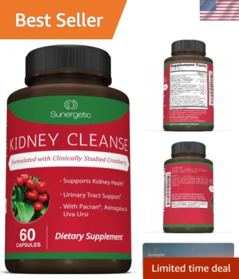 Natural Kidney Cleanse with Pacran Cranberry   60 Vegetarian Capsules in Bottle