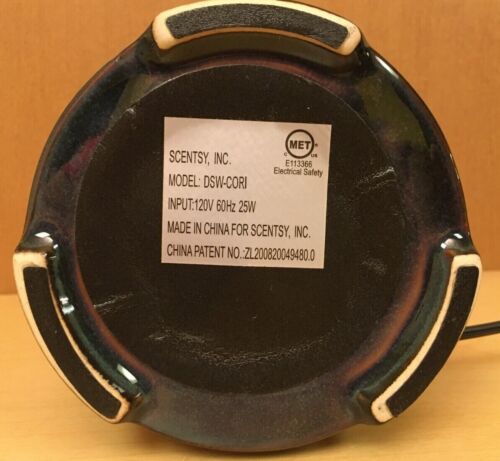 Scentsy Warmer Corinth DSW-Cori Fall Colors Blue Brown Leaf Design - Picture 6 of 7
