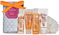 Image of Sanctuary Spa Jar of Treats,Body Wash,MoistureMiracle,Bubble Bath Scrub,Scrunch