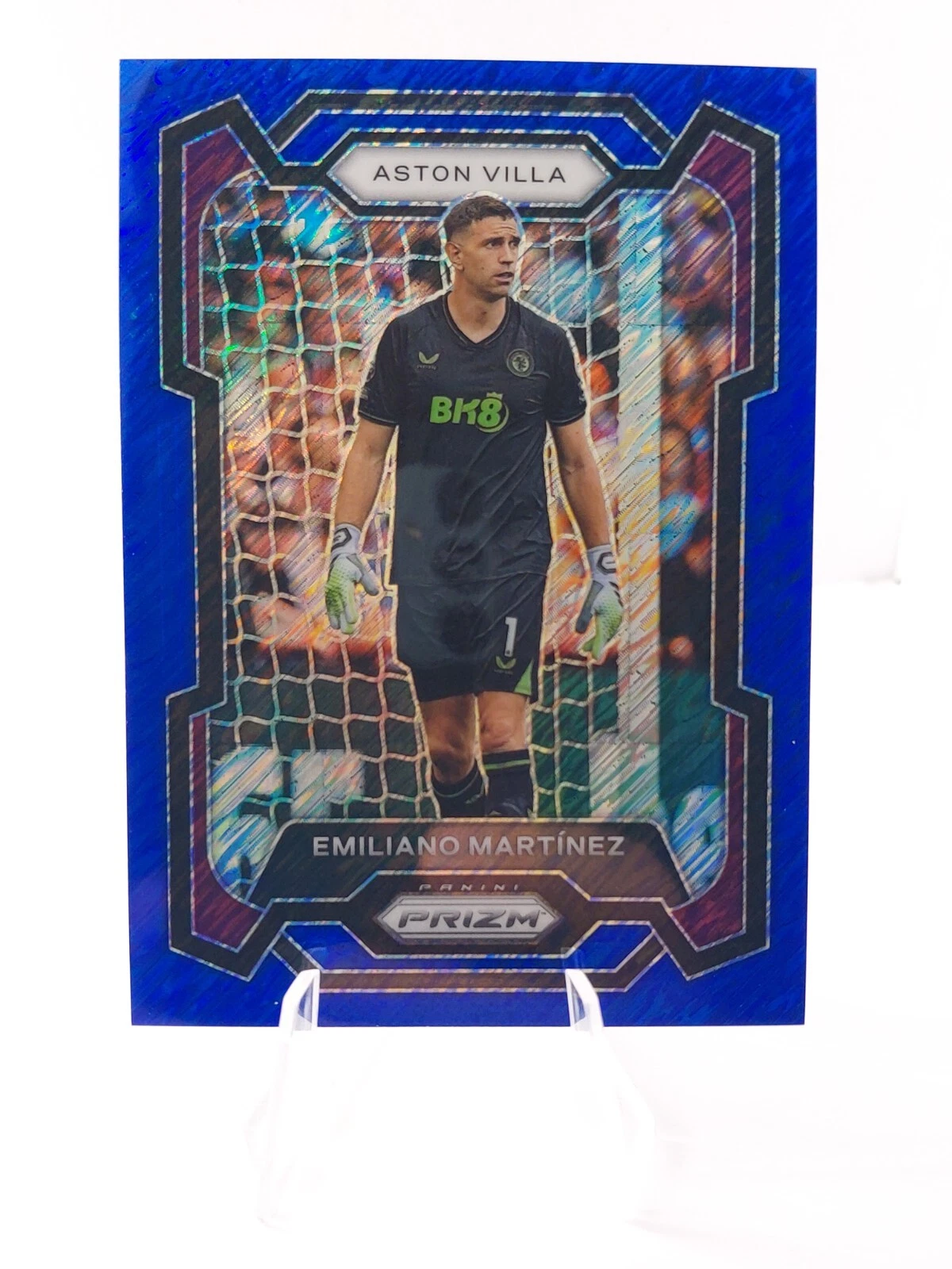 Emiliano Martinez Blue Shimmer /8 Aston Villa Panini EPL Prizm Soccer 2023-24