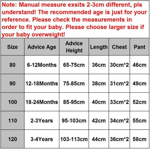 Fashion Baby Kid Toddler Boys Girls Casual T-Shirt+Pants Outfit Clothes Set Suit - Picture 2 of 19