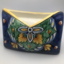 Italian Hand Painted Pocket Planter Basin Art...