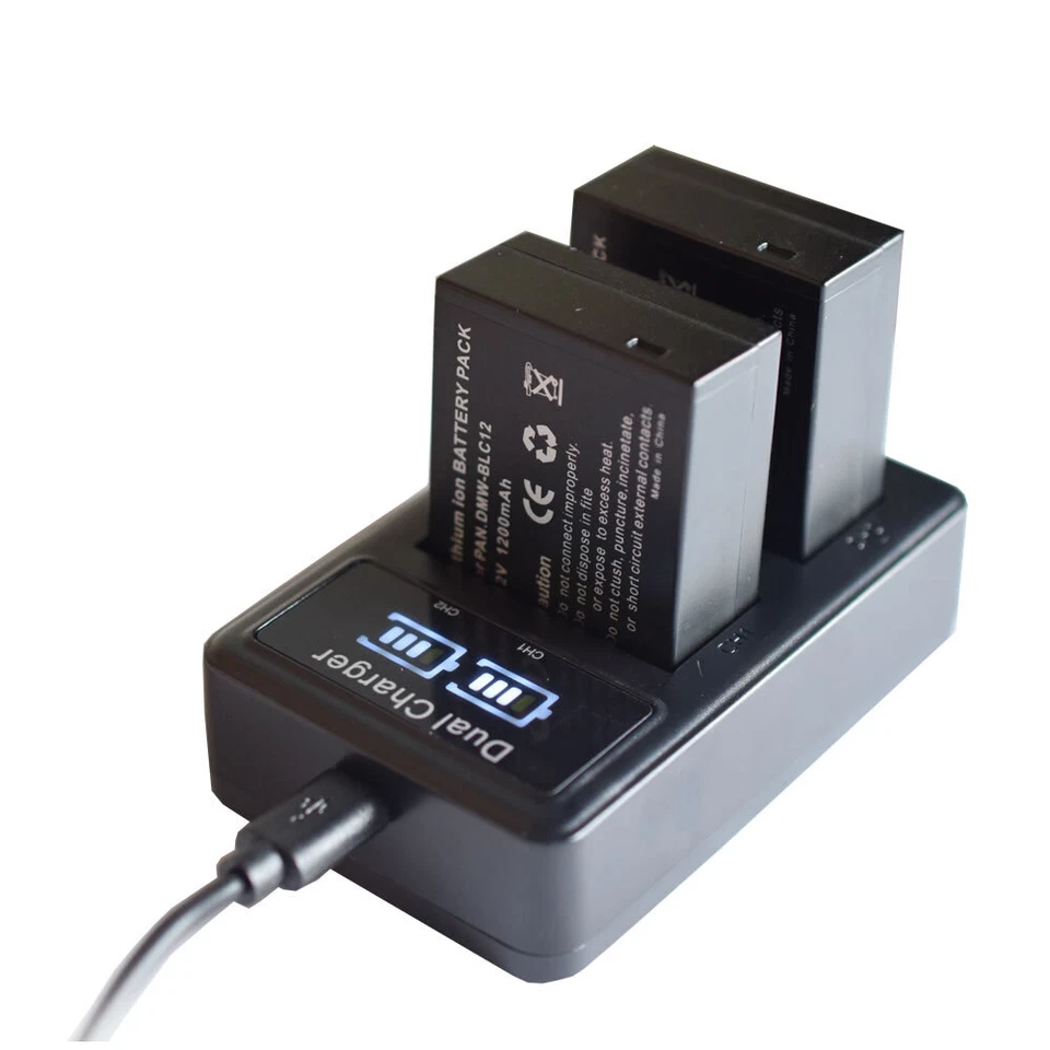 Cargador USB delgado para batería Panasonic DMW-BLC12 DMW-BLC12E DMW-BLC12PP BLC12 Foto 2 de 4