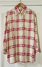 MARNI X Uniqlo Womens Pink Ivory Check Satin Oversized Long-Sleeve Shirt M UK 12