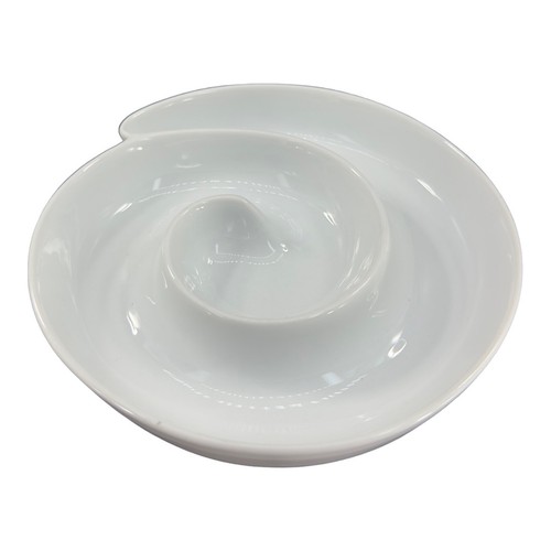Palate And Plate White Ceramic Swirling Dish Bowl Abstract Shape Dish 7