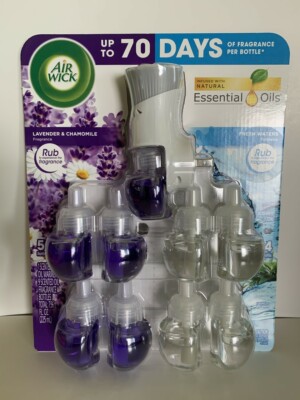 Airwick Scented Oils 5 Lavender & Chamomile-4 Fresh Waters 1 Warmer (9 Refills)