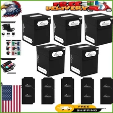 Stackable Commander Deck Boxes - Set of 5, Fits 100+ Cards, Water Resistant