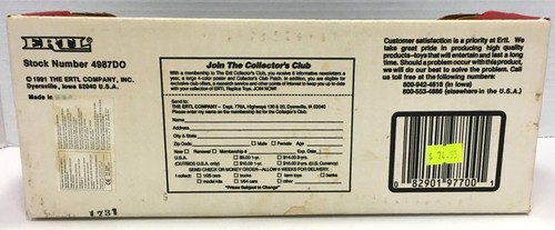 1991 Ertl: ACE HARDWARE - LAWN TRACTOR & TRAILER - 1/12 Scale - #4987 New in Box - Picture 7 of 7