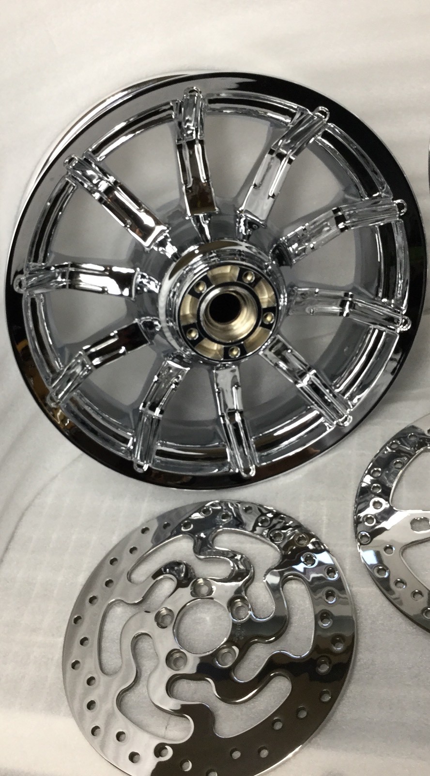 HARLEY TOURING IMPELLER CHROME WHEELS ROTORS 200917 STREET GLIDE