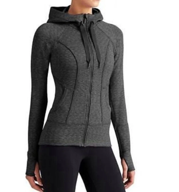 Athleta Home Team Full Zip Hoodie Jacket Space Dye Navy Blue Size Small EUC 149