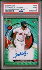 2023 Topps Finest Masataka Yoshida Green Wave AUTO /99 FA-MY RC Rookie PSA 9