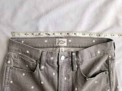 J Crew Jeans Womens 27 Vintage Straight Gray Cotton Stretch Polka Dot Pockets - Picture 9 of 10