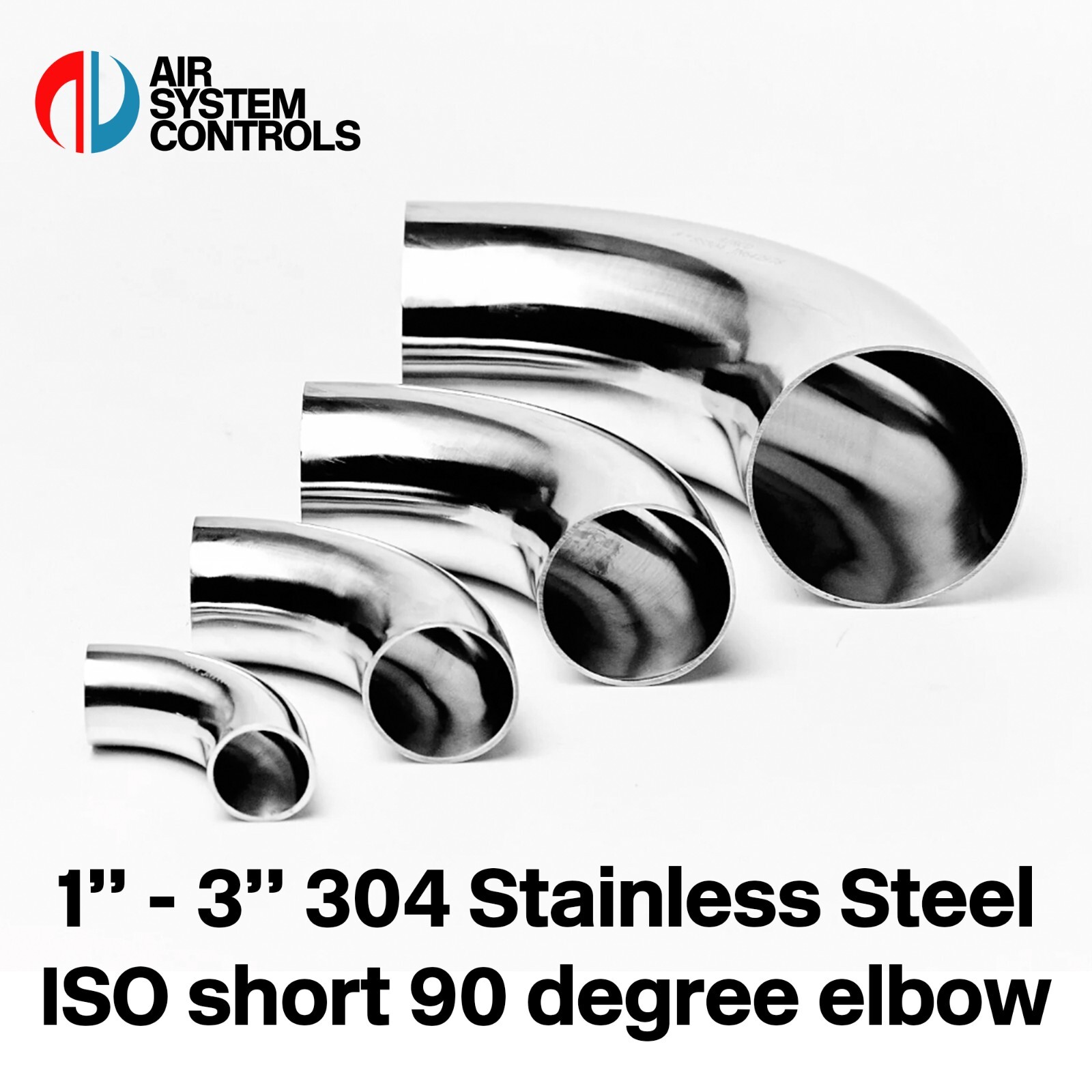 Stainless Steel Elbow 90 Degree 1" 3" inch Short Bend, Exhaust