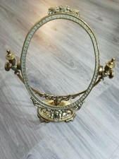 Espositore gioielli vintage ornato ottone specchio quadro stampa inclinabile cornice foto