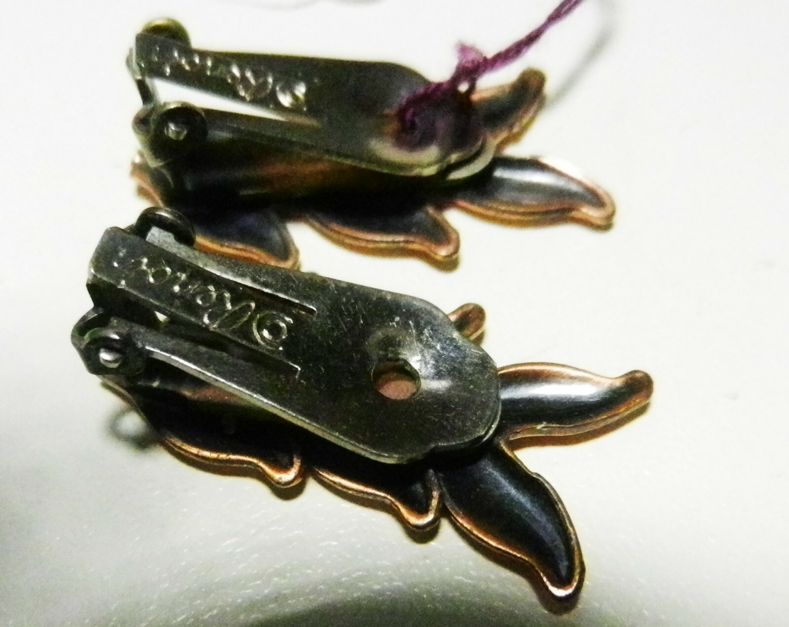 Renoir SIGNED Solid Copper Modernist LEAF Design-… - image 4