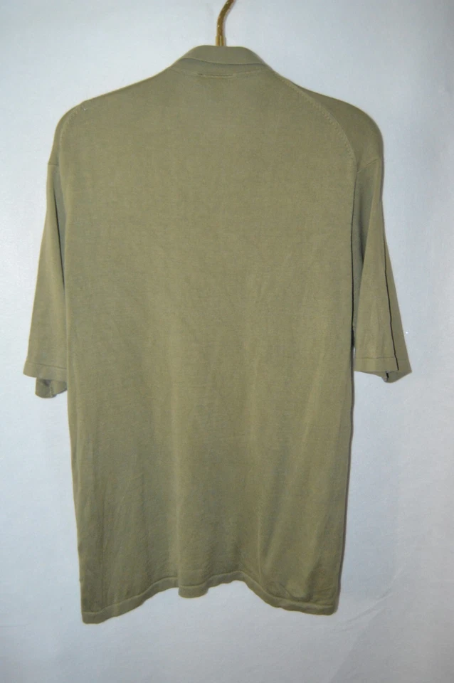 Camisa Polo Harold Powell Para Hombre XL Manga Corta Verde Mezcla Seda Foto 2 de 4