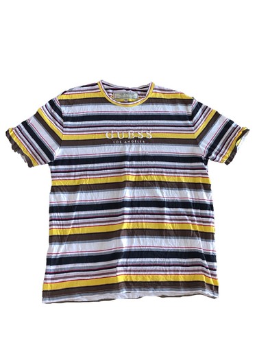 black and yellow guess shirt