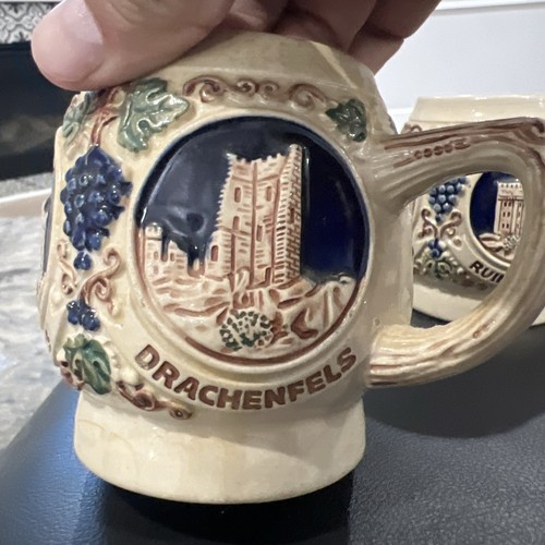 Lot Of 4 Vintage West Germany Souvenir Cup Mug Stein Drachenfels, Ruine Maus Etc - Picture 4 of 8