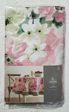 NEW JCPenney Home Floral Tablecloth Oblong 70 inch diameter Pink Green White