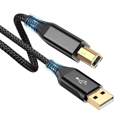 Sweguard Printer Cable 10Ft, USB-A to USB-B Cable, High Speed Nylon Braided Scan