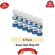 6 Pack Rust-Oleum 2X Ultra Cover Clear Gloss Spray Paint, 12 oz, Multi-Purpose