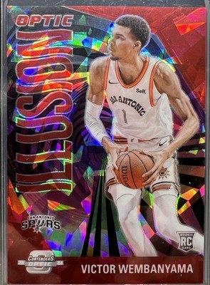 2023 Contenders Optic VICTOR WEMBANYAMA Optic Illusion Rookie RC Red Ice 9/175