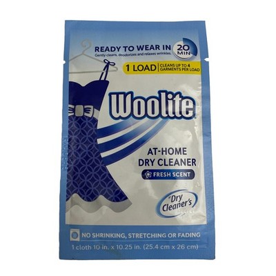 Woolite At-Home Dry Cleaner Fresh Scent 1 Load / 1 Cloth New Old Stock