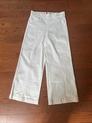 SPANX 20465Q Seamed Front Wide Leg Pant in Ecru Wash Pull-on Jeans XL  Petite