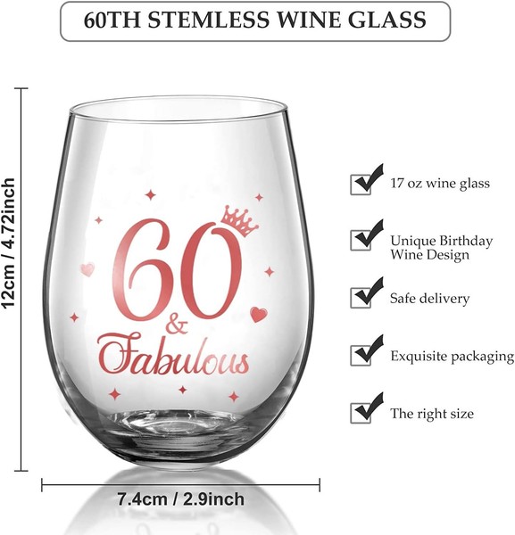 Geschenke Zum 60. Geburtstag, MäNner Und Frauen Cheers WeingläSer Zum 60. G-image