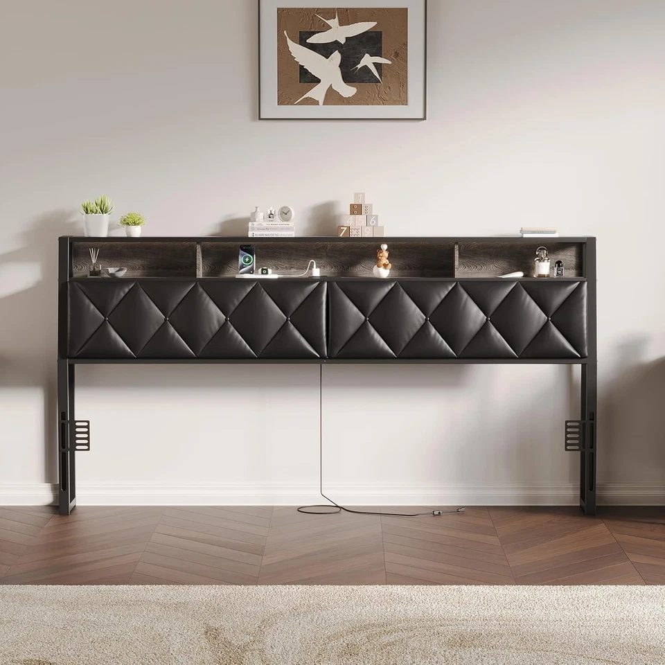 Cabecero Queen Only, Cabecero para Cama Queen Size con Almacenamiento, Hea Tapizado Foto 4 de 4