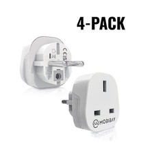 4 X Quality UK to EU adapter, European Plug Adaptor, UK to EU Plug, Type E/F