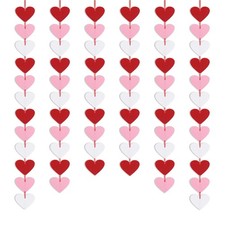 72 Red Pink White Felt Hearts White, 72