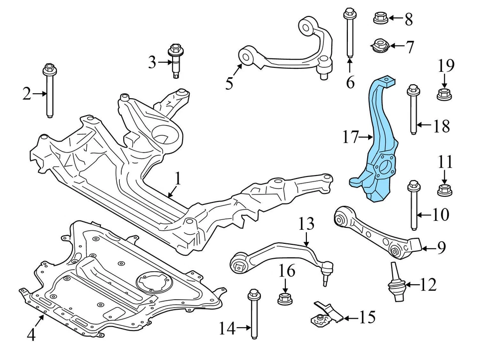 2018-2023 BMW M550I XDRIVE - Front Right Spindle Knuckle W/ Wheel Bearing - Image 4 of 4