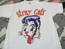 Vintage Stray cat band white short sleeve t shirt