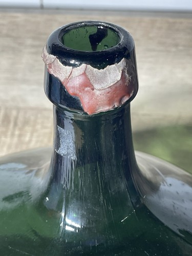 Huge Rare Antique 1800's Hand Blown Green Glass Demijohn Carboy Wine Bottle Jar - Picture 4 of 13