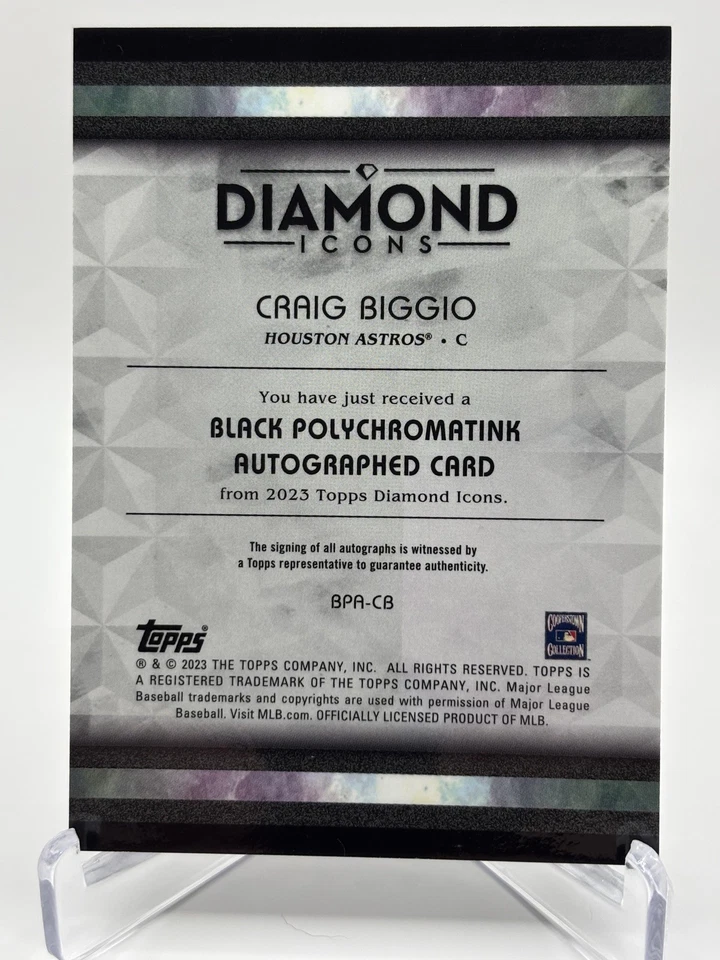 2023 Topps Diamond Icons Craig Biggio Negro Policromatink Automático 5/10 Foto 3 de 3
