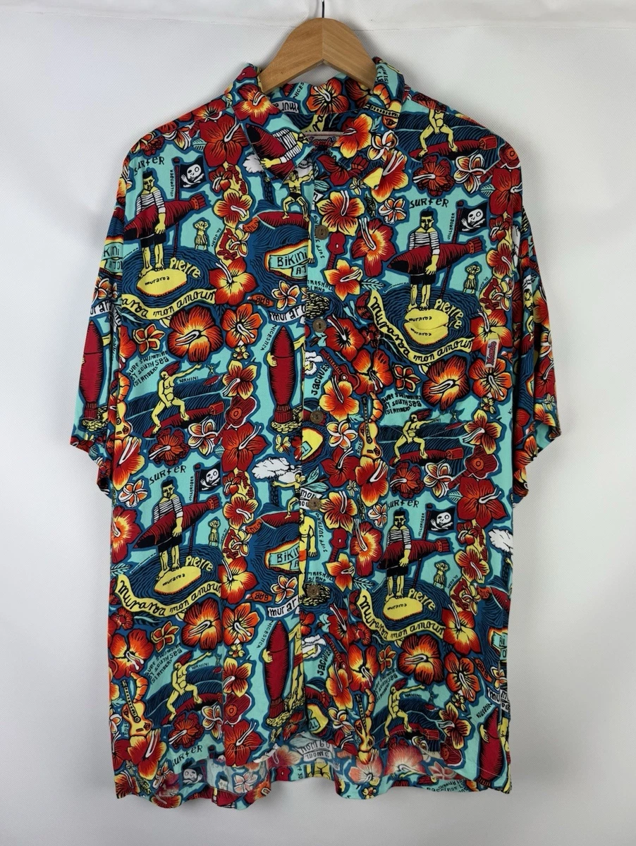 Hardaddy Camicia da bowling vintage da uomo, a maniche corte, con