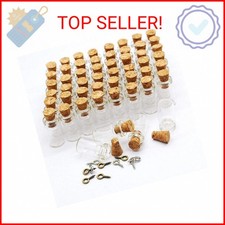 Qixivcom 60 Pcs 0.5ml Mini Small Bottles Vials Clear Glass Bottles Tiny Jars wit