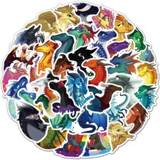TaDadaPAO 60 PCS Cute Wings of Fire Dragon Stickers,Cool Fire Pterosaur Stick...