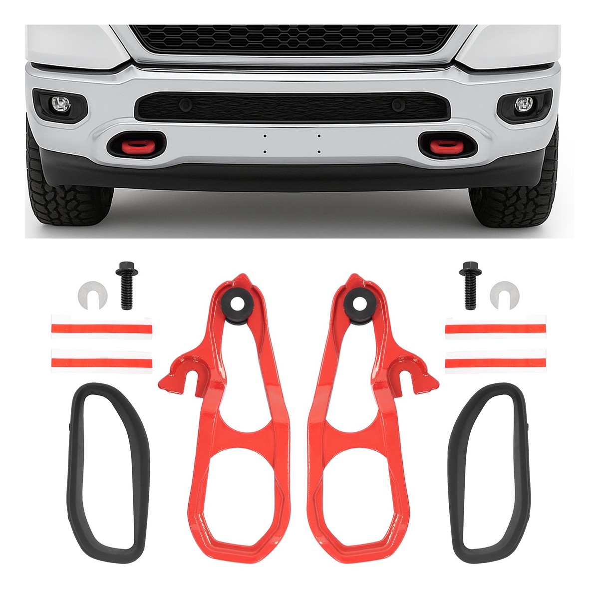 Pair Front Heavy Duty Tow Hook For Ram 1500 DT 2019-2024