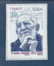France 2010 Timbre autocollant N°389  "L'Abbé Pierre " Neuf** qualité luxe