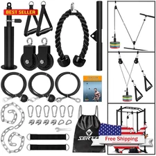 SERTT Weight Cable Pulley System Gym, Upgraded Cable Pulley Attachments for LAT