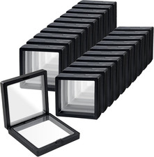 Black 3D Floating Frame Display Holder Stands, Coin Display Stands Set of 20 3D