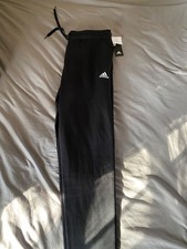 Adidas Sweatpants Mens medium Black Relaxed Joggers Comfort Fleece Trefoil Logo