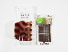 SCUNCI The Basik Collection-Jaw Clip-BROWN Animal Print-1 Pk 48 BROWN Bobby Pins