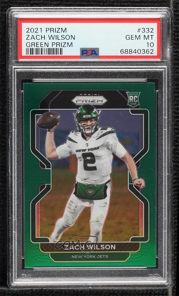 2021 Panini Prizm Green Zach Wilson #332 PSA 10 GEM MT Rookie RC 1i77