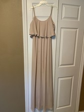 Show Me Your Mumu Caitlin Ruffle Maxi dress Dusty Blush XS Bridesmaid Fairycore
